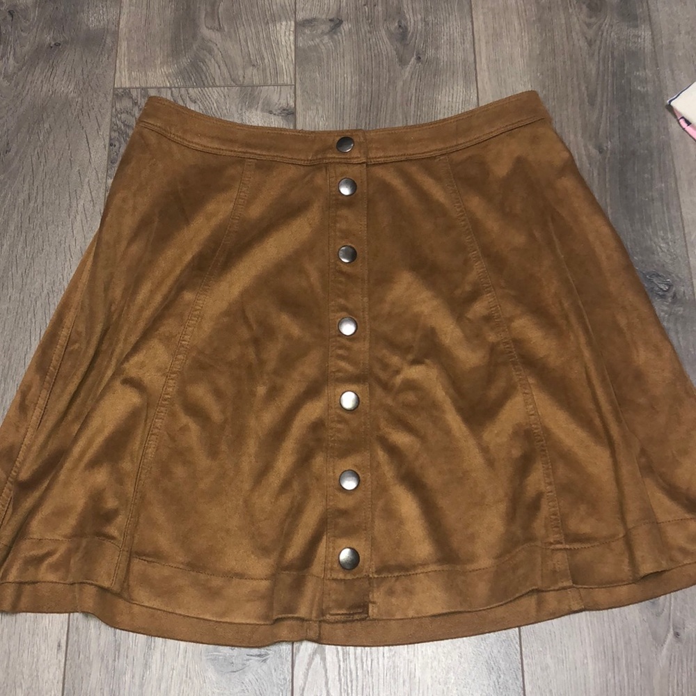 Brown button up skirt